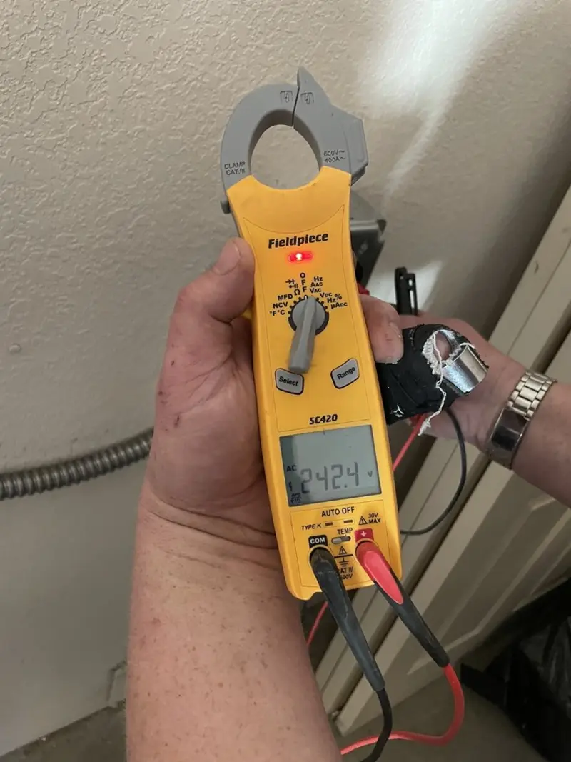 Voltage testing with clamp meter during Generator Installation in Irvington
